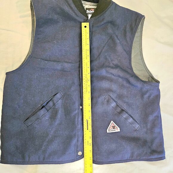 Bulwark FR Insulated Vest Fire Retardant Workwear Safety Gear Navy Men's XL BLUE - Picture 9 of 11